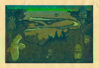 Owls over the Connecticut River - Wood Engraving Reduction