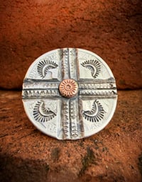 Image 1 of WL&A Handmade Walking Liberty Silver Half Dollar Old Style Crossroads Peyote Ring - Size 8.5
