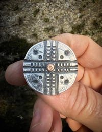 Image 3 of WL&A Handmade Walking Liberty Silver Half Dollar Old Style Crossroads Peyote Ring - Size 7.25