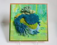 Image 1 of Punch Needle Framed Art: Green-Blue