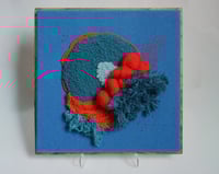 Image 1 of Punch Needle Framed Art: Red-Blue