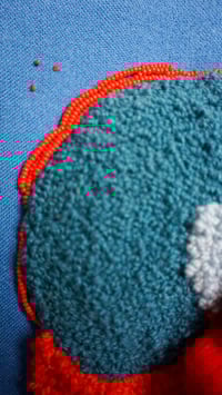 Image 2 of Punch Needle Framed Art: Red-Blue