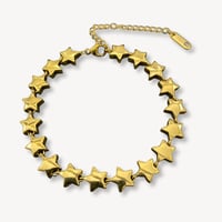 Image 1 of 18K Gold Plated S.Steel Glossy Star Linked Bracelet