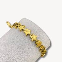 Image 2 of 18K Gold Plated S.Steel Glossy Star Linked Bracelet