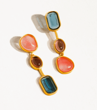 Image 1 of Delia 18K Gold Vintage Mismatch Drop Earrings