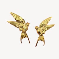 18K Gold Plated Stainless Steel Bird Stud Earrings