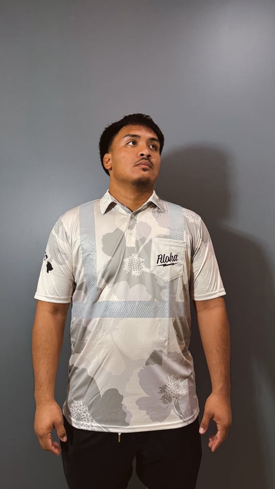 Image of HANA BEIGE CAMO MEN'S DRI FIT POLO SHIRT