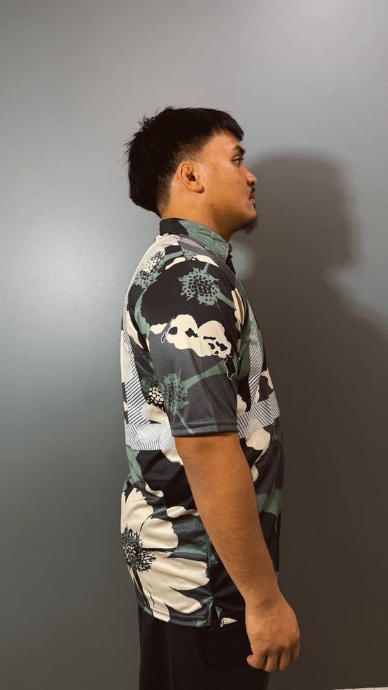 Image of HANA GREEN CAMO  MEN'S DRI FIT POLO SHIRT