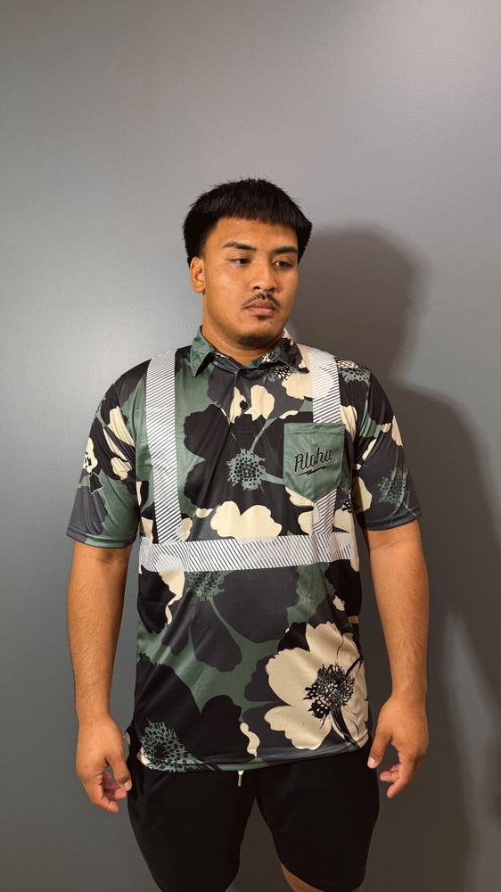 Image of HANA GREEN CAMO  MEN'S DRI FIT POLO SHIRT