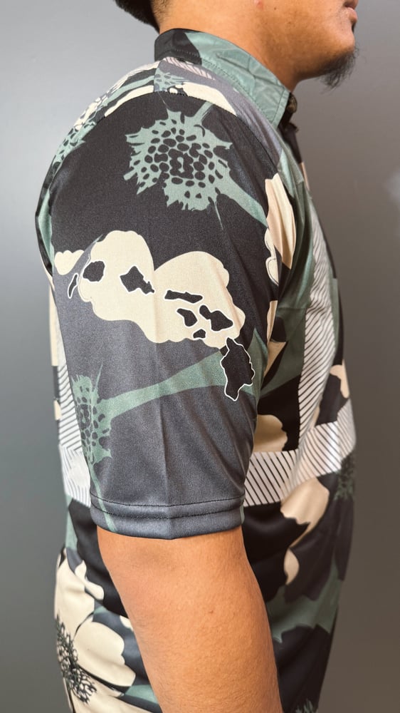 Image of HANA GREEN CAMO  MEN'S DRI FIT POLO SHIRT
