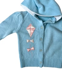 Image 2 of Vintage Blue Hoodie Sweater with Kite Applique-4T-5T