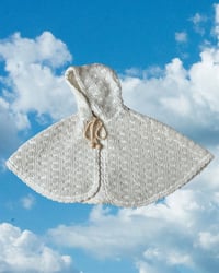 Image 1 of Vintage Hooded White Boucle Poncho 