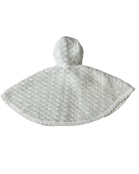 Image 2 of Vintage Hooded White Boucle Poncho 