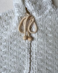 Image 3 of Vintage Hooded White Boucle Poncho 