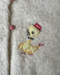 Image 4 of Vintage Hooded White Fleece Duck Poncho-80cm
