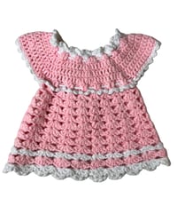 Image 2 of Handmade Crochet Pink Daisy Dress