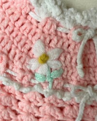 Image 4 of Handmade Crochet Pink Daisy Dress