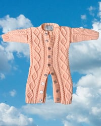 Image 1 of Handmade Peach Cable Knit Bodysuit