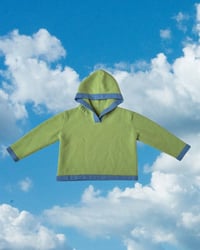 Image 1 of Soft Knit Green & Blue Hoodie
