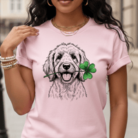 Image 4 of Funny Golden Doodle Shamrock Saint Patrick's Day T-Shirt Dog Lover Gift