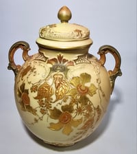 Image 1 of Royal Worcester Scroll Handled Vase and Cover