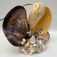 Image 4 of Lampe veilleuse en coquillages vintage bord de mer  années 1950s 1960s