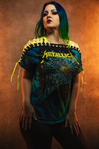 Image 7 of Medium Metallica Lace Up Tie Dye Tee
