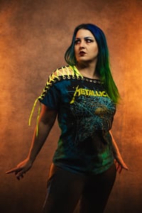 Image 5 of Medium Metallica Lace Up Tie Dye Tee