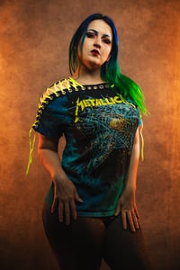 Image 8 of Medium Metallica Lace Up Tie Dye Tee