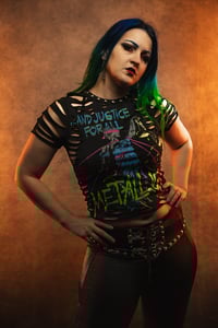 Image 2 of Youth Medium Metallica Slashed Tee