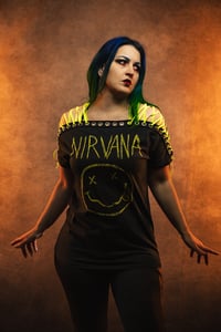 Image 4 of Medium Nirvana Lace Up Tie Dye Tee