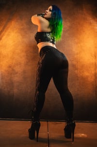 Image 13 of Medium Black Leopard Print and Lace Leggings