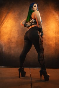 Image 12 of Medium Black Leopard Print and Lace Leggings