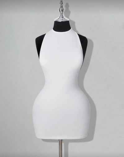 Image of White back out dress