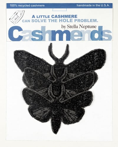 Image of Iron-on Cashmere Moths - Dark Gray