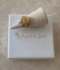 Image 2 of Pearl Heart Shaped Ring Stainless Steel