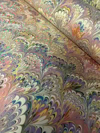 Image 2 of Marbled Paper #42 'Pastel Peacock' design