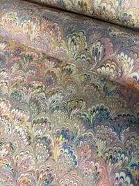 Image 9 of Marbled Paper #42 'Pastel Peacock' design