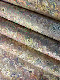 Image 10 of Marbled Paper #42 'Pastel Peacock' design
