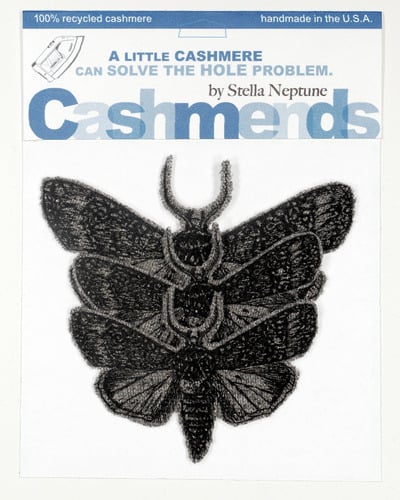 Image of Iron-on Cashmere Moths - Medium Gray