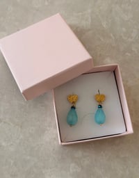 Image 2 of Ann Wei Design – Aqua Heart Drop Earrings