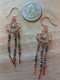 Image 2 of Adorable Turquoise Copper Chandelier Earrings🩵