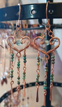 Image 3 of Adorable Turquoise Copper Chandelier Earrings🩵