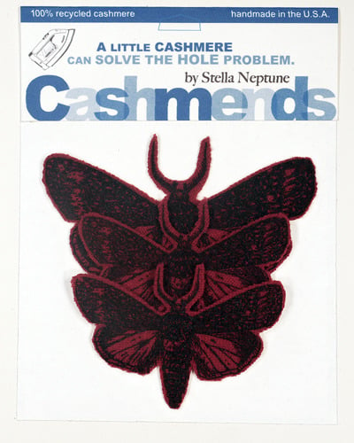 Image of Iron-on Cashmere Moths - Cardinal Red