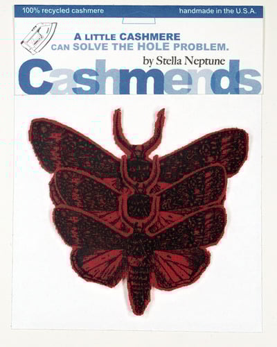 Image of Iron-on Cashmere Moths - Classic Red