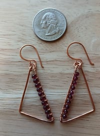 Image 2 of Triangular Granet Copper Earring❤️