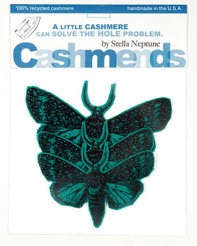 Image of Iron-on Cashmere Moths - Teal