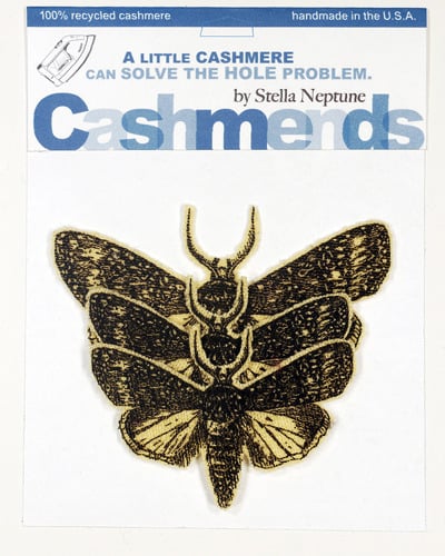 Image of Iron-on Cashmere Moths - Pale Yellow