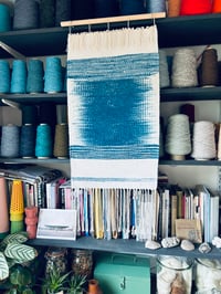 Image 3 of Indigo  Linen Tapestry