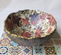 Image 4 of Handmade Paper Mache Bowl with Oriental Floral Design